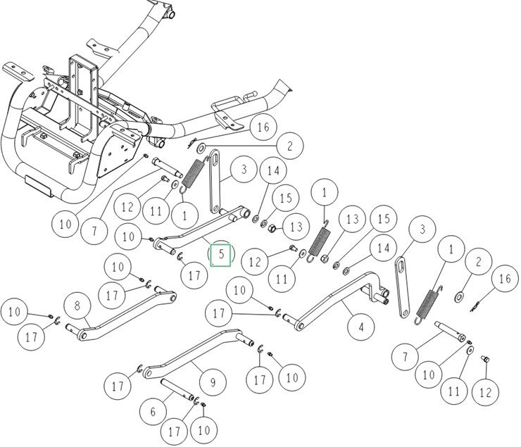 Ramię łącznika tylnego (R) , Orec 0329-5050H 