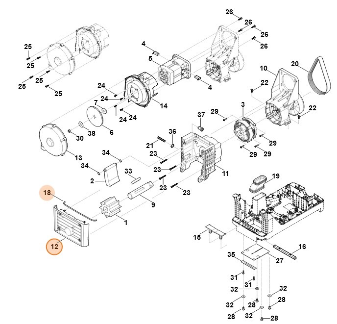 Osłona kompl., Stihl 60137008901