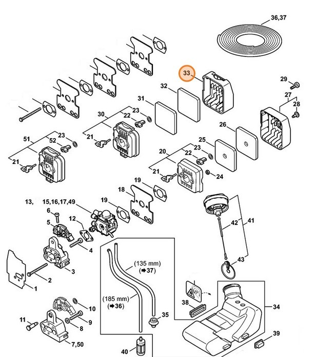 Pokrywa filtra, Stihl 41371410500