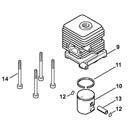 Cylinder z tłokiem Ø 34 mm, Stihl 41400201204