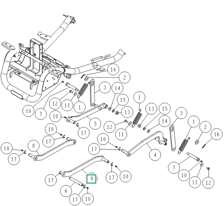 Ramię przedniego łącznika (L) , Orec 0349-5030H
