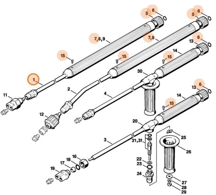 Lanca natryskowa 350 mm, Stihl 49255000900