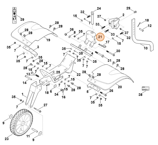 Wspornik ogranicznika głębokości, Stihl 62507400201
