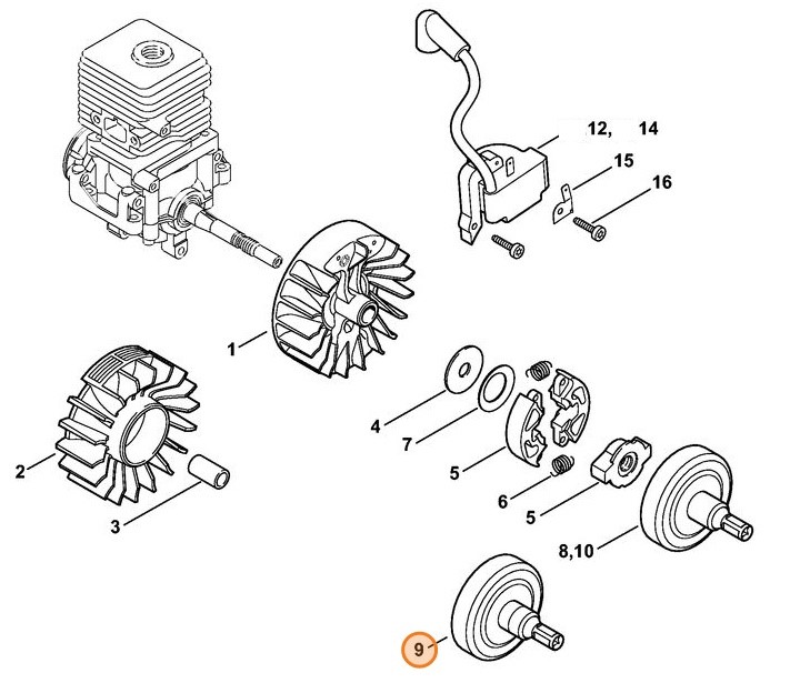 Bęben sprzęgłowy, Stihl 41441602904