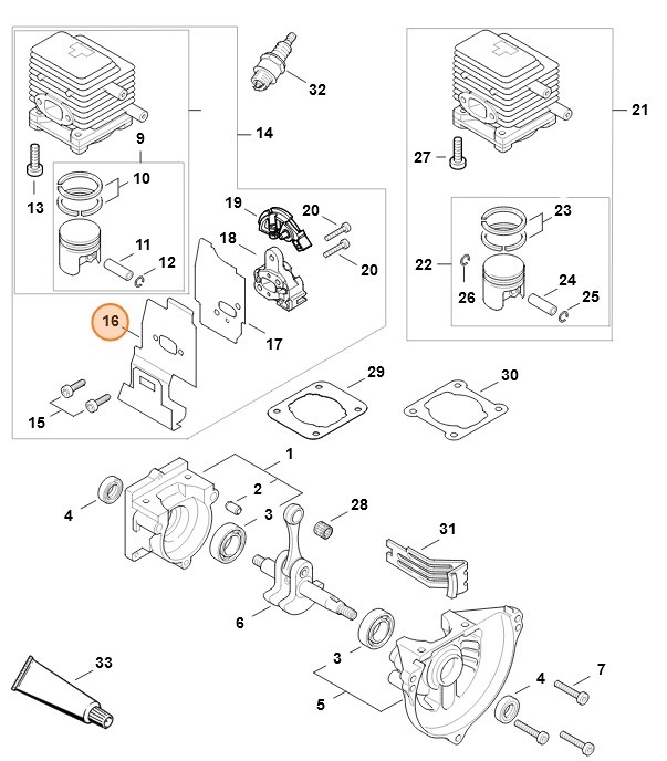 Uszczelka tłumika wydechu spalin, Stihl 41371490600