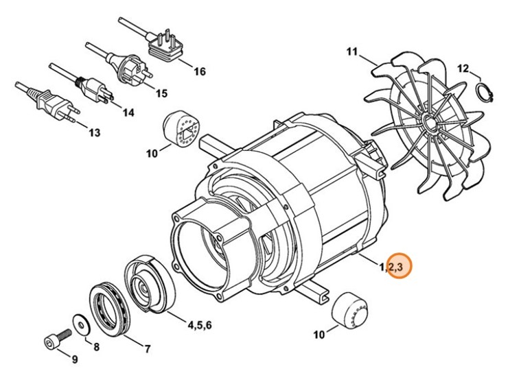 Silnik elektryczny 230 V/50 Hz, Stihl 47756000202