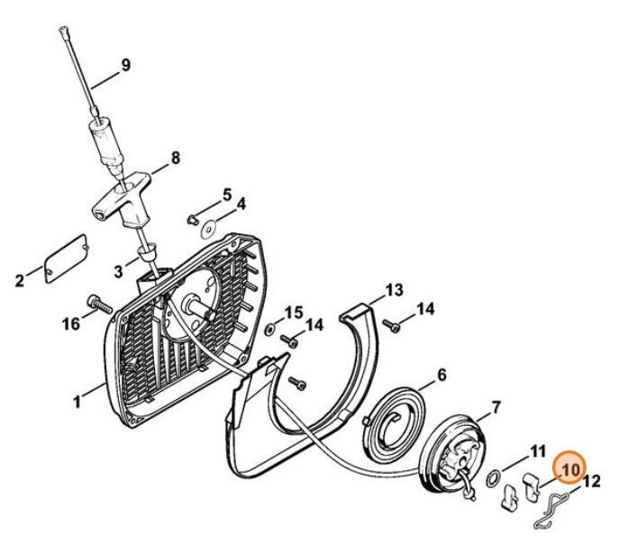 Rygiel zapadkowy, Stihl 11241957200