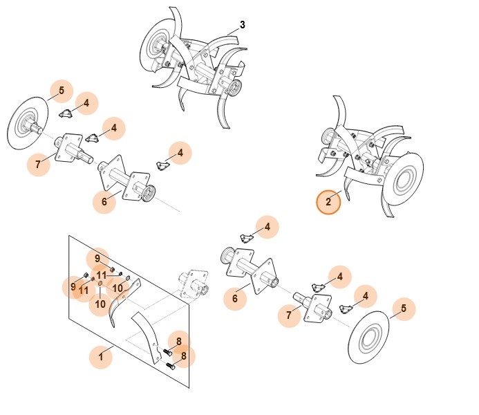 Zespół roboczy kompl., lewy, Stihl 62507100202