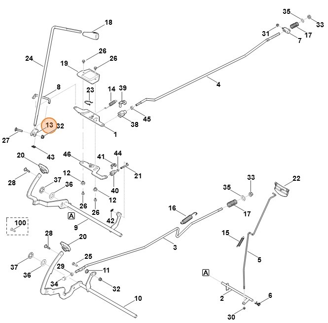 Dźwignia, Stihl 61701625010