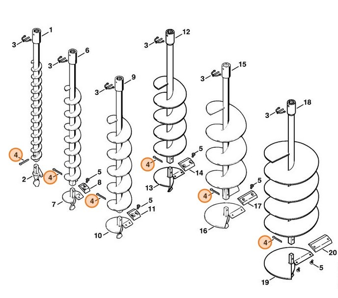 Zawleczka 4,5x40, Stihl 93950212360
