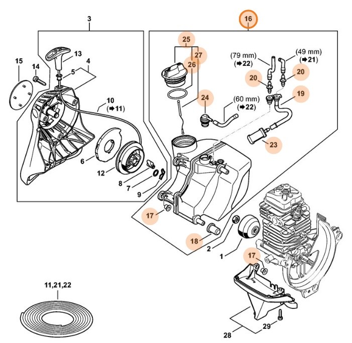 Zbiornik paliwa, Stihl 41823500401