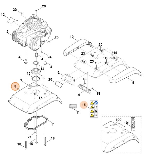 Osłona blaszana, Stihl 62417405405