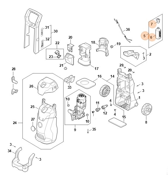 Zestaw do rozpryskiwania mgławicowego, Stihl RE025005601