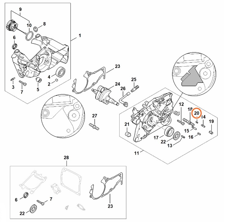 Sworzeń 2,6x8, Stihl 00009741200