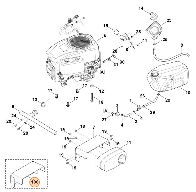 Osłona blaszana, Stihl 61401453711