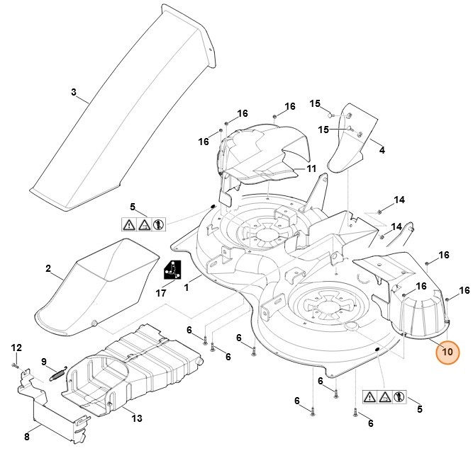 Pokrywa ochronna, str. lewa, Stihl 61607802000