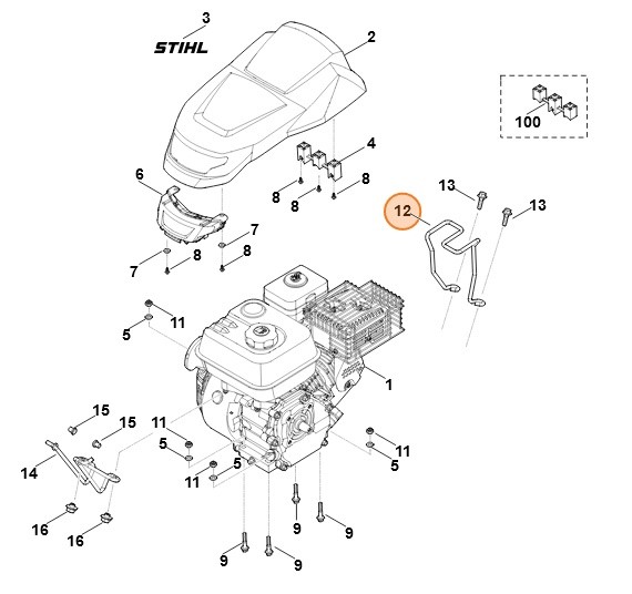 Uchwyt tylny, Stihl 62507162505