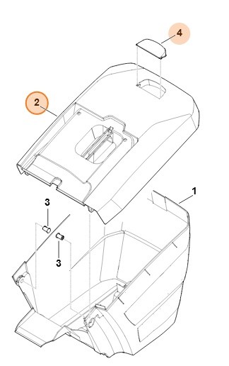 Górna część kosza na trawę, Stihl 63647602101