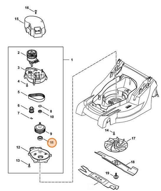 Łożysko kulkowe 6003-2RS, Stihl 95030035330