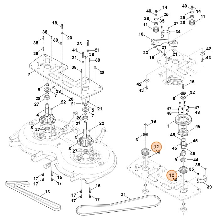 Koło paska zębatego 28Z, Stihl 61707607510
