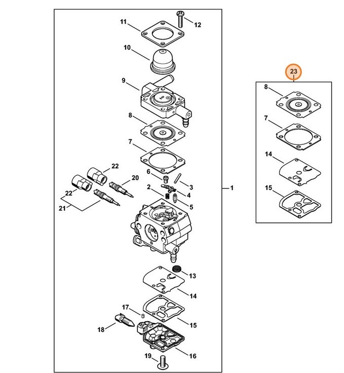 Zestaw uszczelek i membran, Stihl Z000003K006
