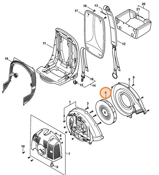 Koło łopatkowe dmuchawy, Stihl 42827003406