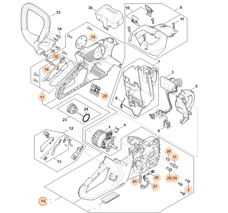 Korpus rękojeści, Stihl MA037901003