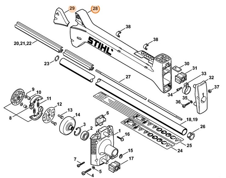 Obudowa AV (antywibracyjna), Stihl 41287900950