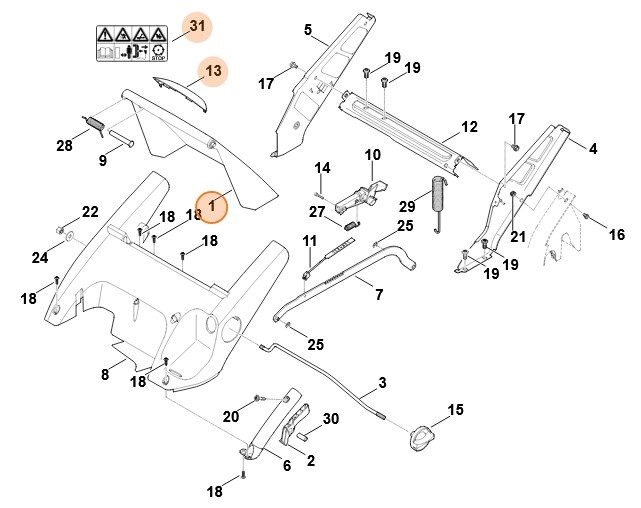 Pokrywa kompl., Stihl 63407002701