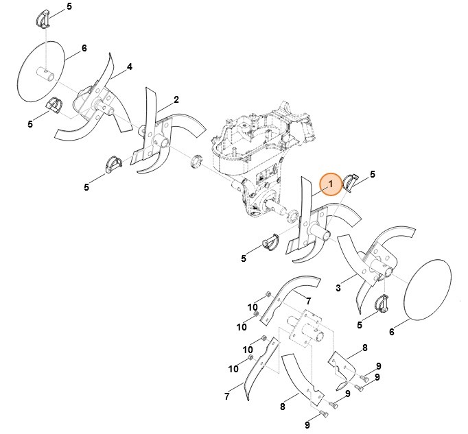 Zespół roboczy kompl., wewn. lewy, Stihl 62417100200