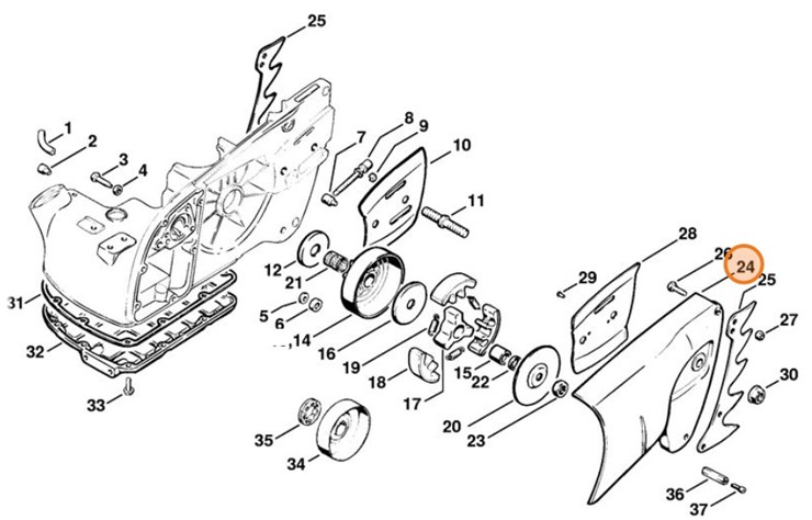Pokrywa koła napędu łańcucha, Stihl 11066480412