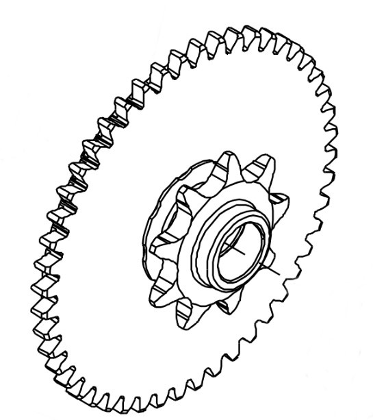 Trzeci wałek zębaty 9TSP-48T-20T, Orec 0031-01400