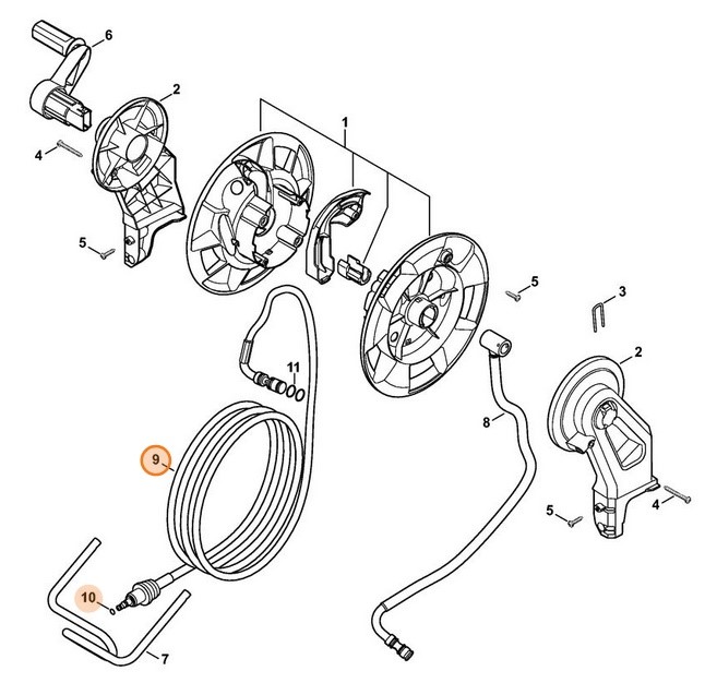 Wąż wysokociśnieniowy DN 6, 9 m, w oplocie stalowym, Stihl 49155000827
