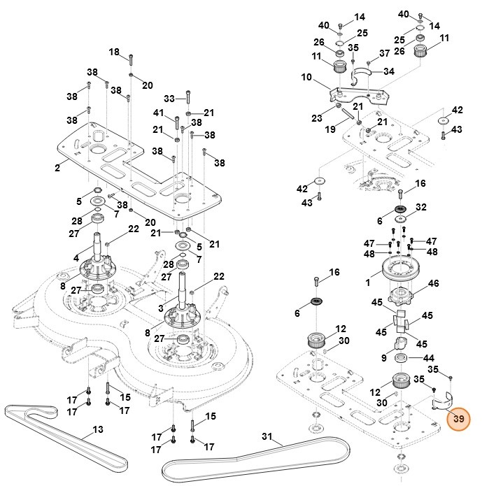 Prowadnica paska lewa, Stihl 61707049420