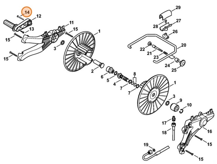 Wkręt z łbem soczewkowym M6x45, Stihl 91103901420
