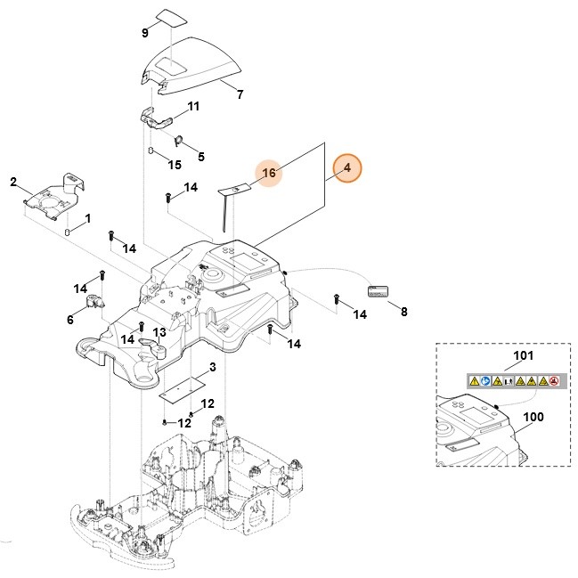 Górna część obudowy, Stihl 63017008518