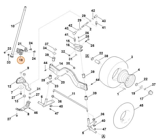 Panewka łożyska z przodu, Stihl 61407631300