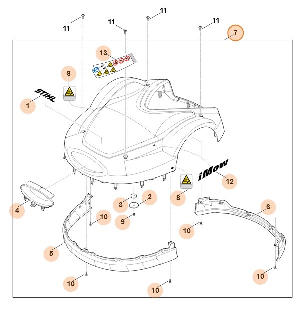 Osłona kompl., Stihl 63097802022