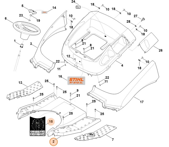 Osłona kompl., Stihl 61707802091