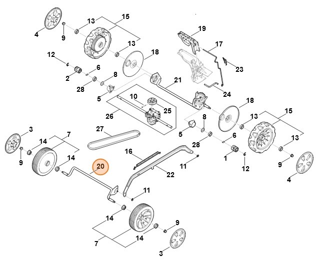 Oś, Stihl WA227002405