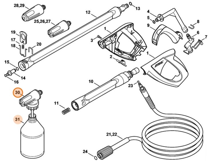 Zestaw do rozpryskiwania mgławicowego, Stihl 49155005603