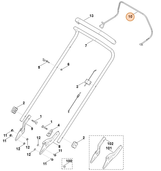Dźwignia włączająca, Stihl 63507640201