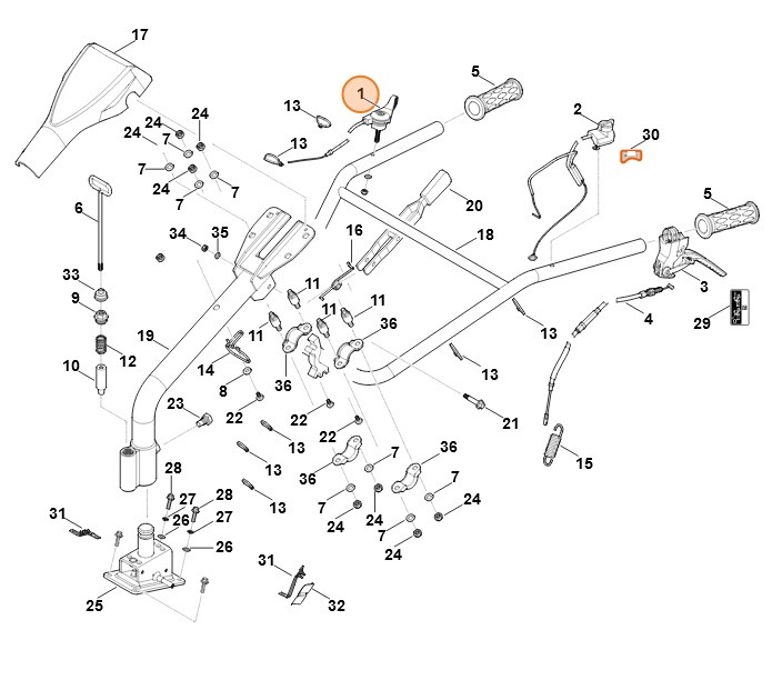 Cięgno sprzęgła, Stihl 62501801101