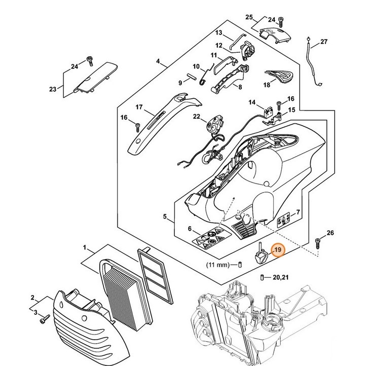 Amortyzator gumowy, Stihl 42500878300