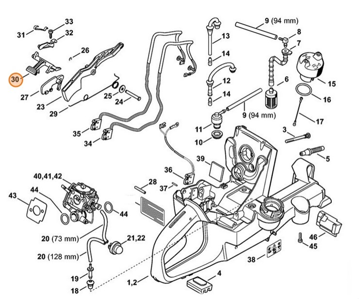 Wałek przełącznika, Stihl 42241820900