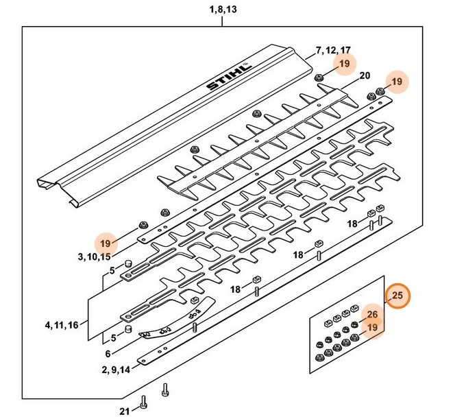 Zestaw element ślizgowy, Stihl 42260071005