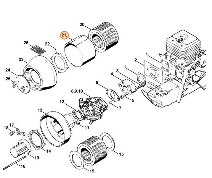Filtr wstępnego oczyszczania, Stihl 42011410310