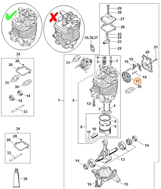 Koło wygarbione, Stihl 42820301802