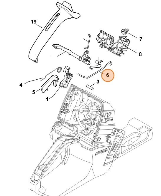 Cięgno sterowania główną przepustnicą, Stihl 11441821500
