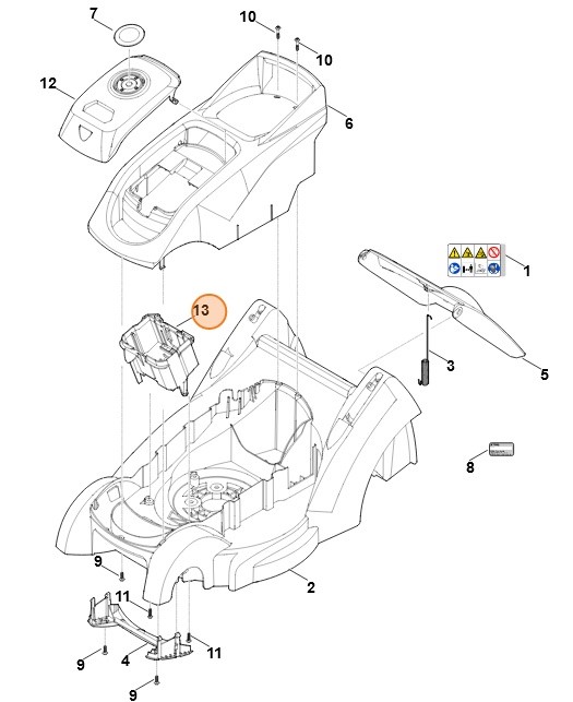 Uchwyt akumulatora, Stihl 63204030406